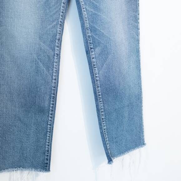 NEW Moussy Vintage Evelyn Straight High Wide Crop Frayed Jeans Blue Size 26 NWT - Picture 8 of 16